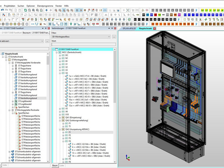 Control cabinet designed in EPLAN Pro Panel The control cabinet is designed in EPLAN Pro Panel based on the schematics data from EPLAN Electric P8